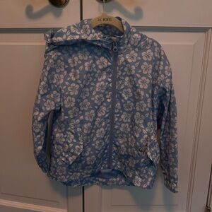 Mango Light Blue Floral Hooded Raincoat